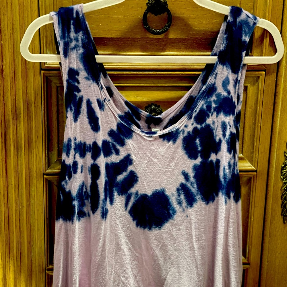 XS purple and blue tie-dye tank